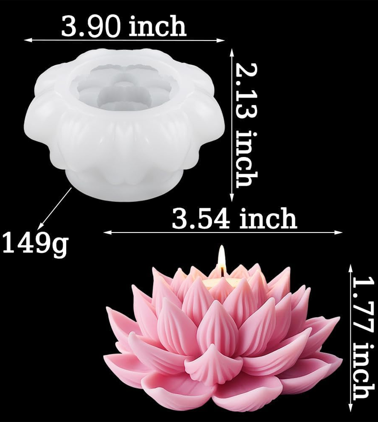 3D Lotus Candle Mold Scented Candles Flower Silicone Mold