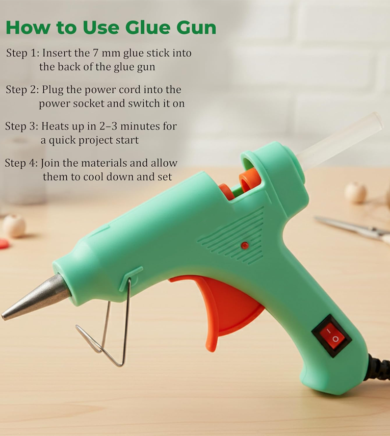 20 Watt Mini Hot Melt Glue Gun with 10 Glue Sticks