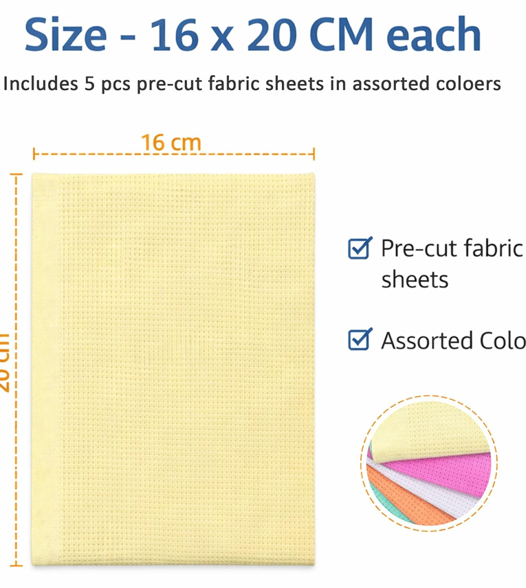 Hobby Crafts 5 Pcs Matty Fabric for Beginners & Adults