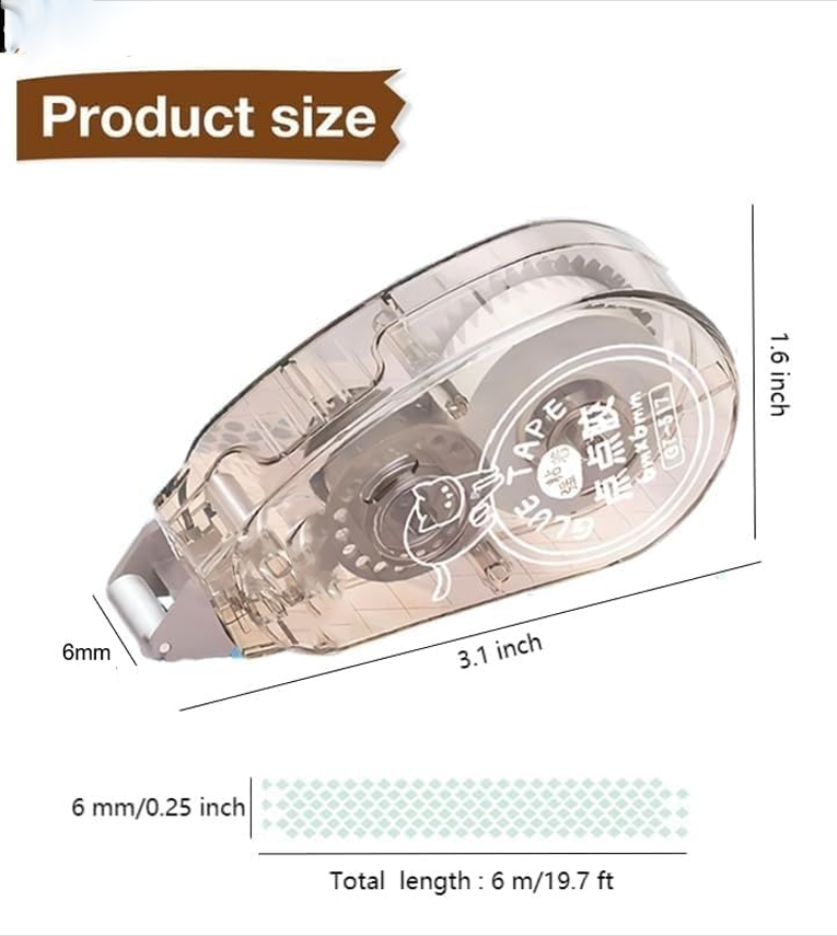 4 Pack Scrapbook Tape,Double Sided Glue Tape Roller