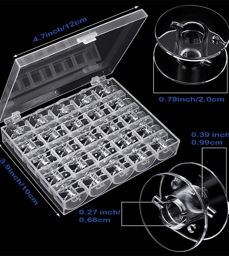 Sewing Machine Bobbin 25 Pcs with Plastic Case