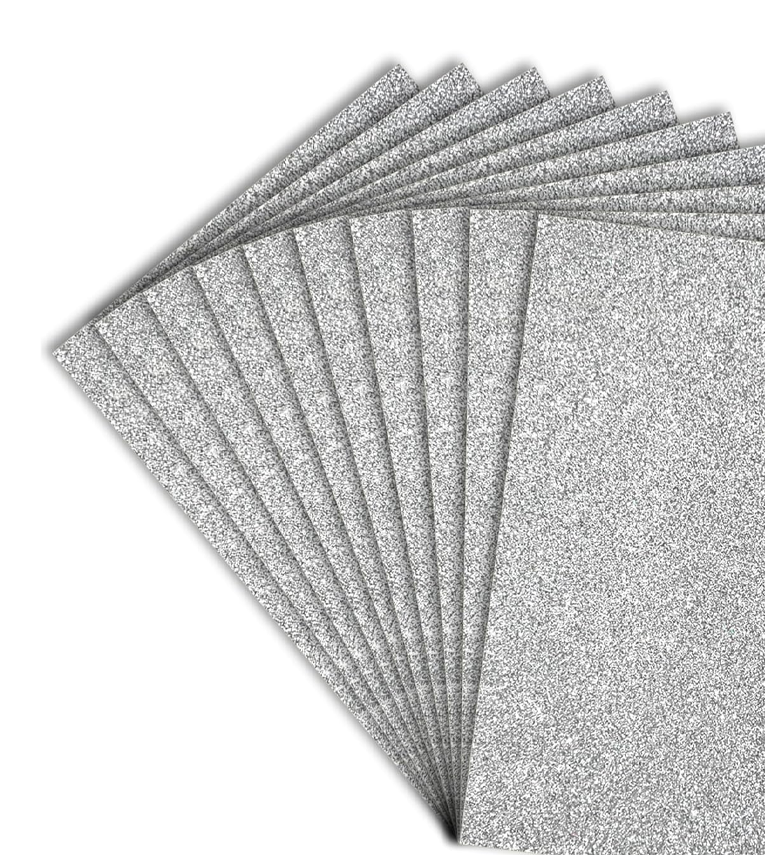 A4 Size Glitter Foam Sheets, Sparkles Silver Colour