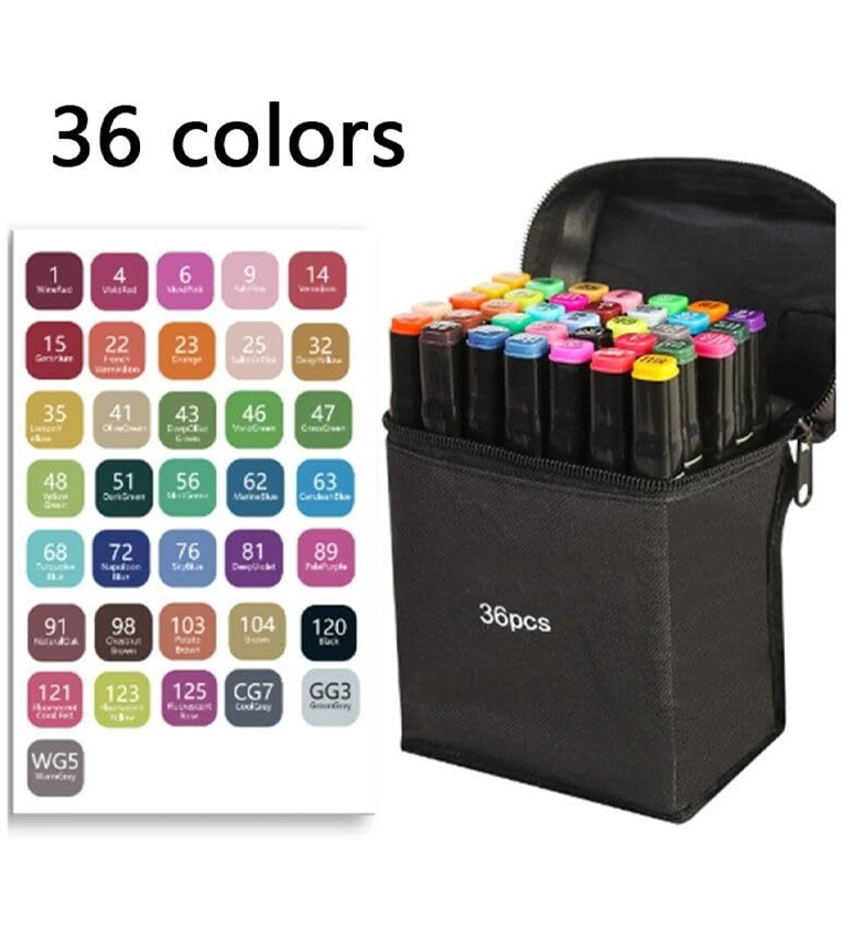 36 Pc Dual Tip Highlighter & Marker Set for Drawing