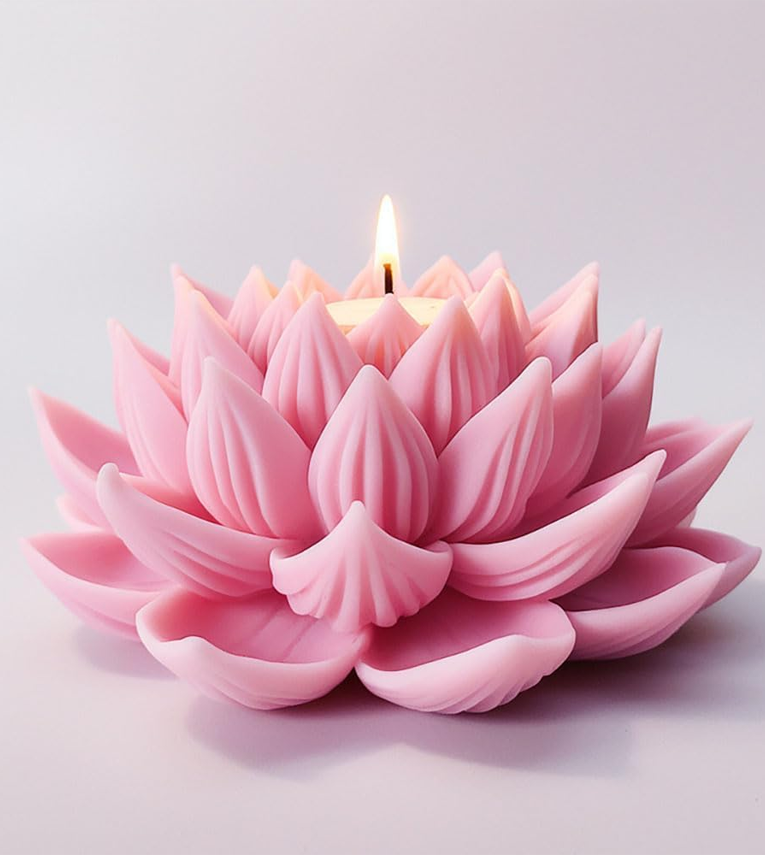 3D Lotus Candle Mold Scented Candles Flower Silicone Mold