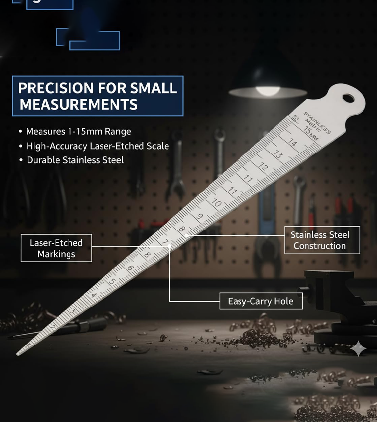 Bore gauge/Taper Gage 1-15mm 1/32-5/8 Inch Stainless Steel Taper Welding Gauge