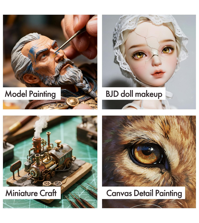 Extreme Detail Paint Brushes, Miniature Paint Brushes for Models & Art Painting