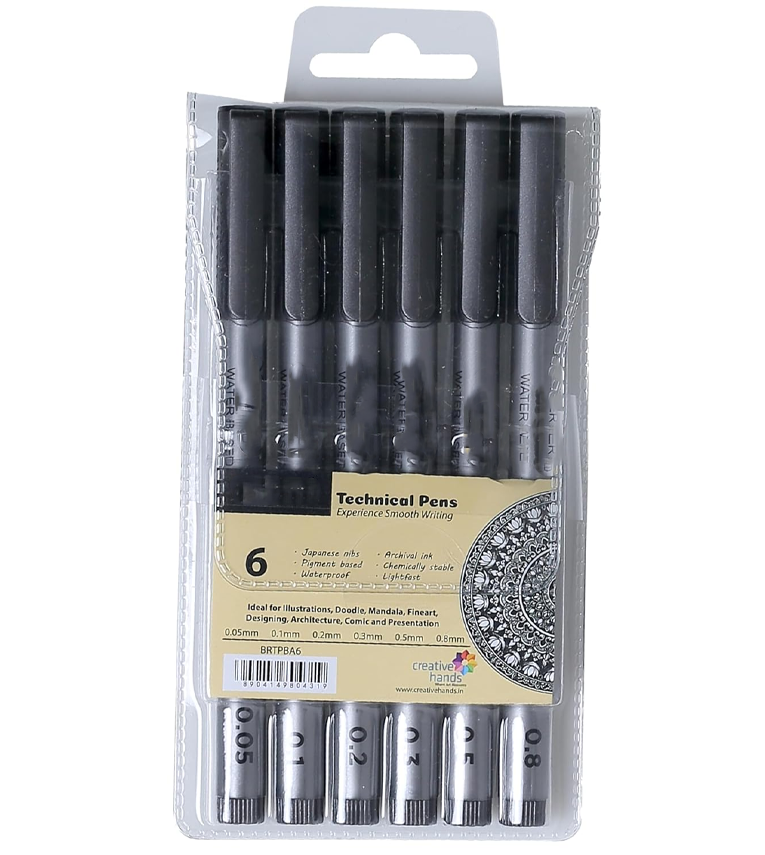 Technical Fineliner Pen I Black I Set of 6