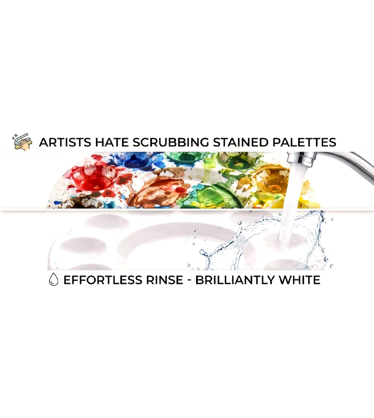 White Round Paint Palette Tray Plastic Mixing Palette