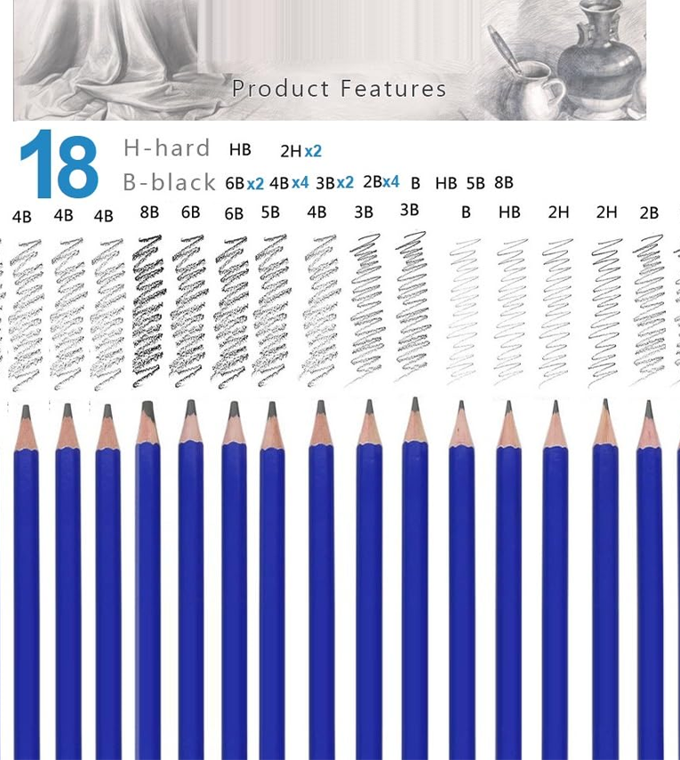 28 Pc Drawing Pencils Sketch Pencil Set Art Supplies