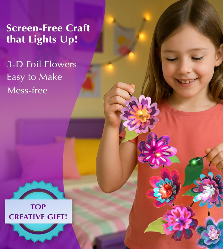 Flower Lights – DIY Foil Art Craft Kit for Girls 9–12