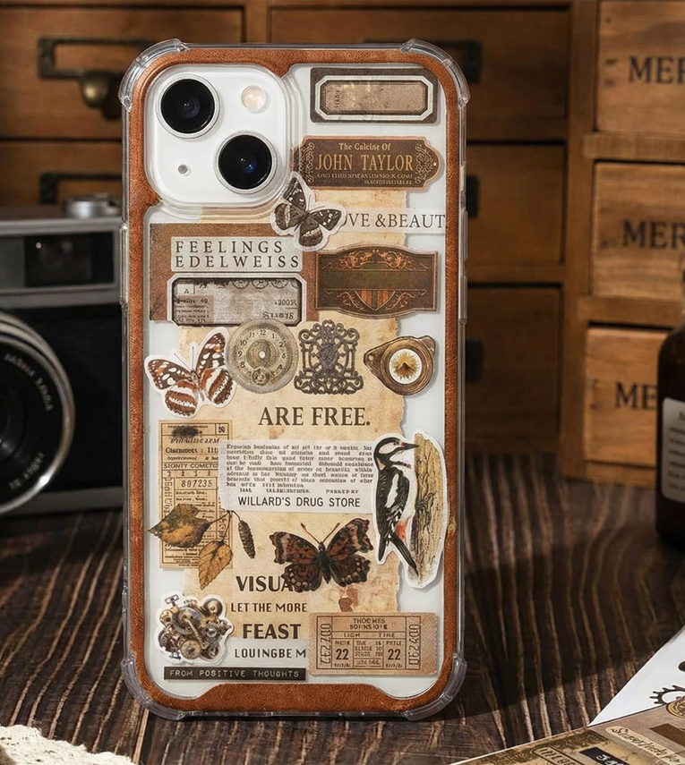 595PCS Pre Cut Vintage Stickers Book