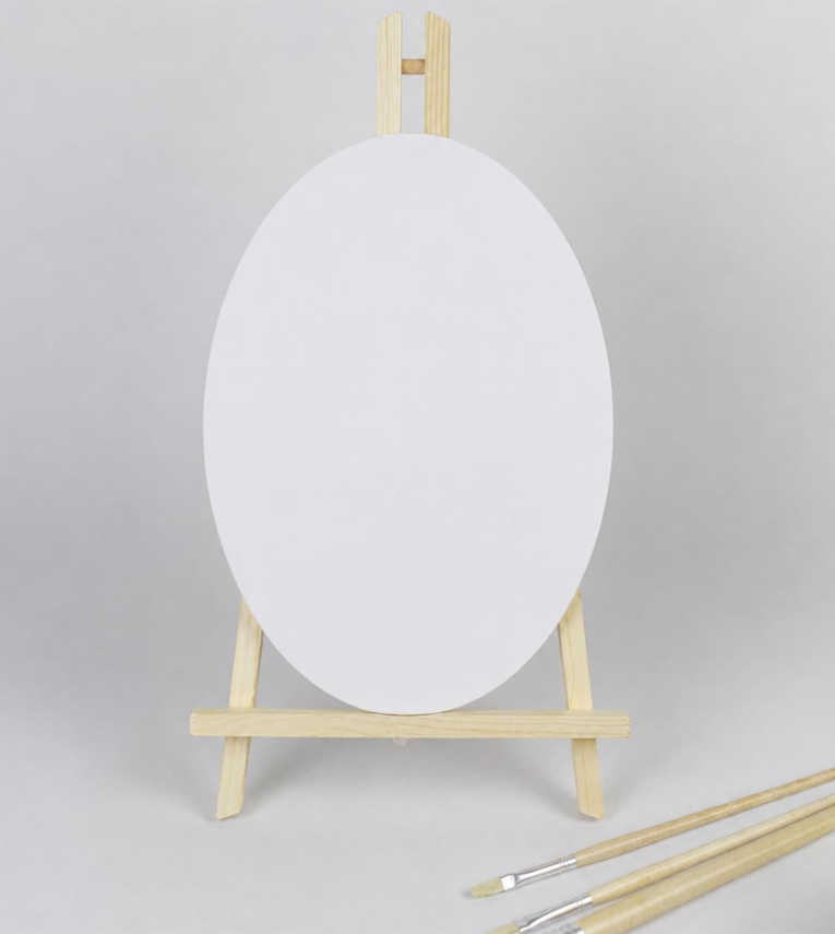 Premium Quality Primed Cotton Pre Stretched Oval Canvas with Wooden Frame