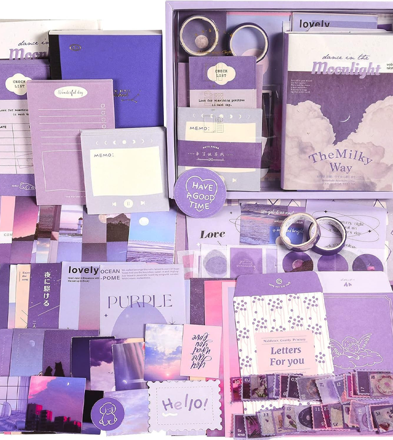 Purple Aesthetic Vintage Scrapbook Pack Kit
