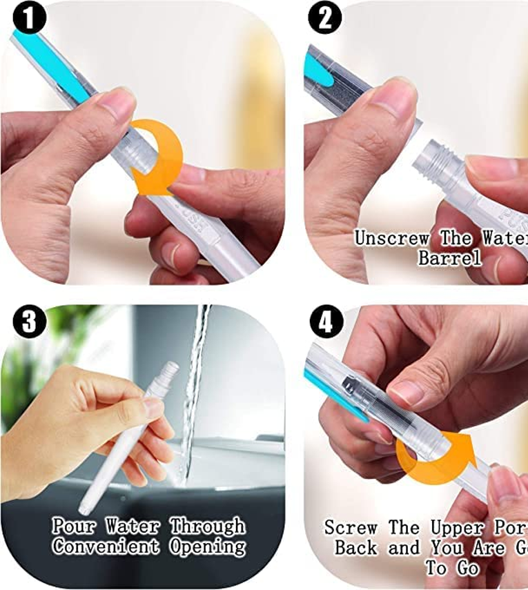 Water Brush Pen for Watercolor Calligraphy Drawing Painting Tool Marker 3 Pcs