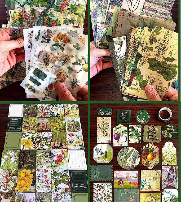 Vintage Aesthetic Scrapbook Kit with Stickers