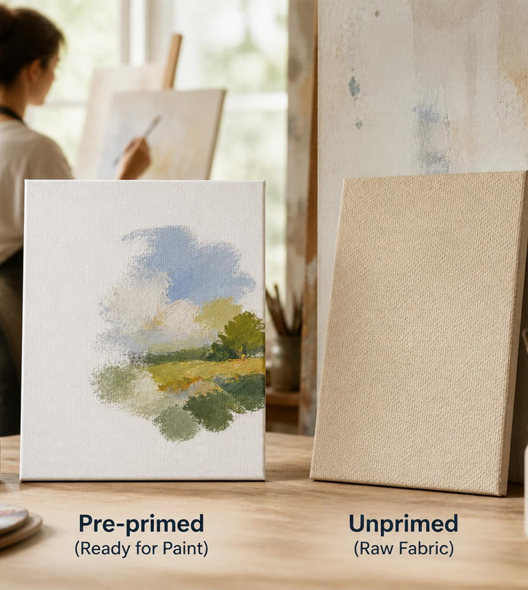 Pre-Primed Canvas Roll 12x18 Inch Set of 2