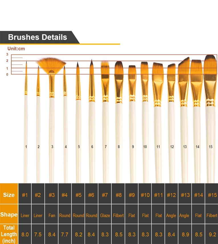 Artist Paint Brush Set with Zipper Carry Case Black
