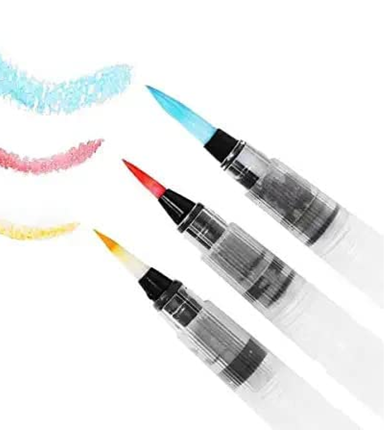 Water Brush Pen for Watercolor Calligraphy Drawing Painting Tool Marker 3 Pcs