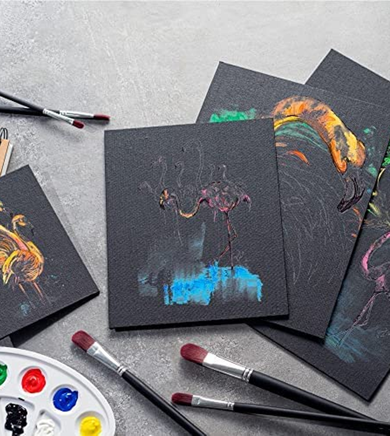6-Pack 3x3 Inch Black Canvas Panels