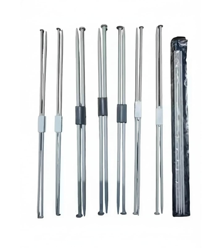 Deluxe Metal Knitting Needles Set of 8 Pairs