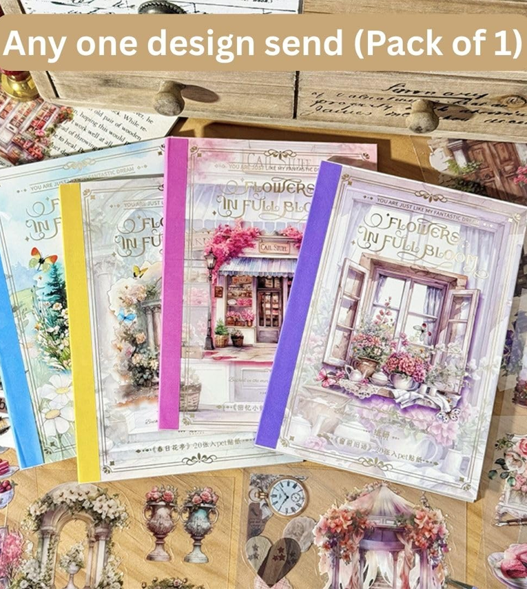 Vintage Flower House PET Sticker Book