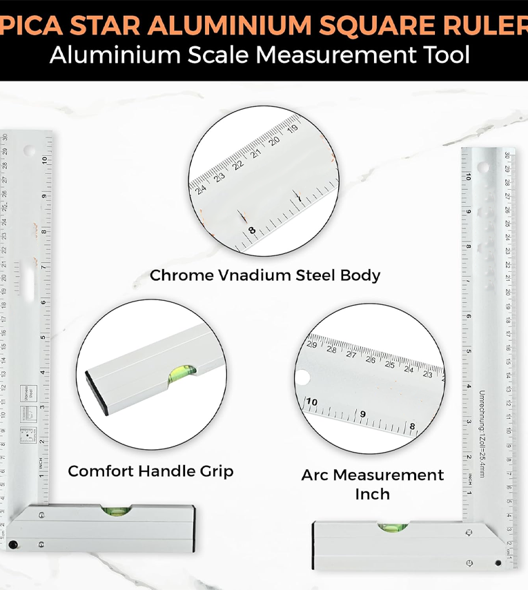 12-Inch Tri-Square Aluminum Ruler