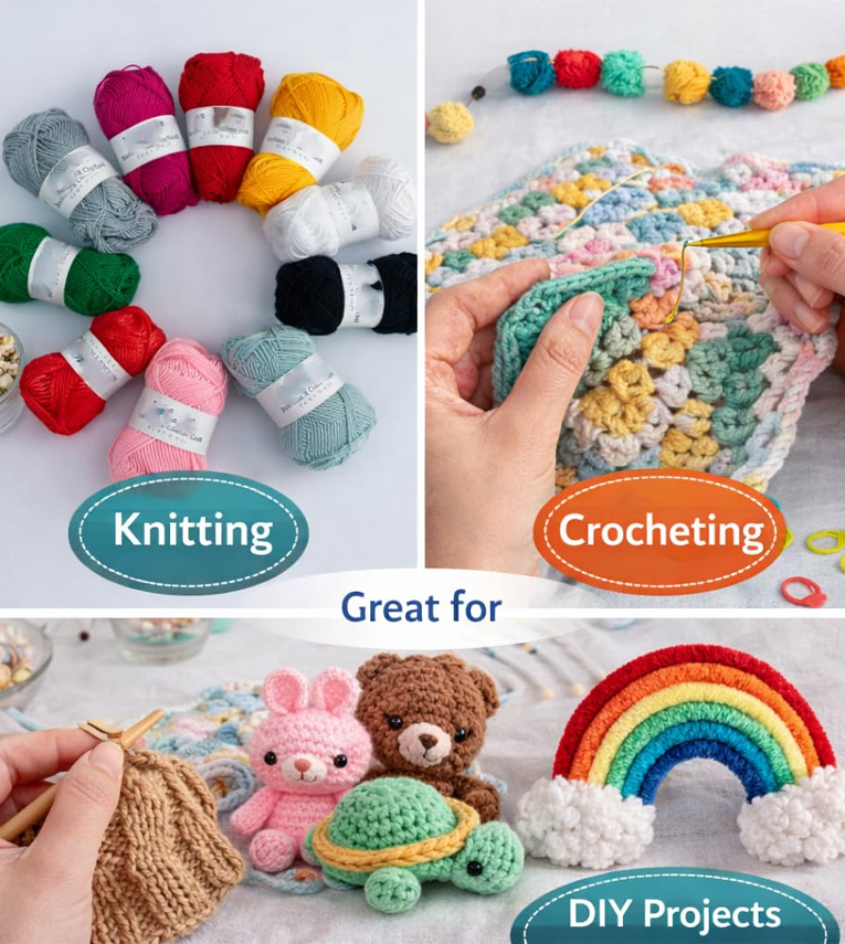 Baby Wool Yarn Set – (20g Each) Soft Knitting & Crochet Wool