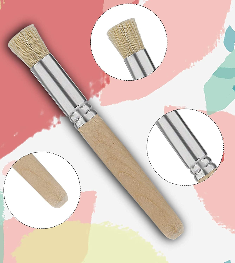 Stencil Brush Set of 6 pc for Acrylic and Oil Painting(Wood)
