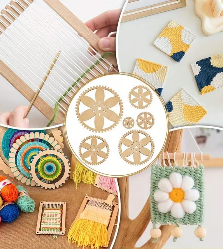 6 Pcs Pine MDF Knitting Loom Set