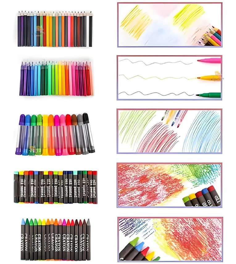 150 pcs Painting Set Color Pencils with Portable Art Box-Drawing kit Markers Art