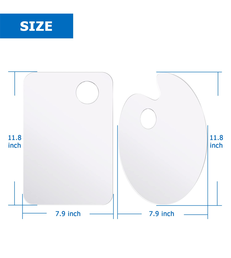 Acrylic Paint Palette with Thumb Hole Clear Paint Pallet