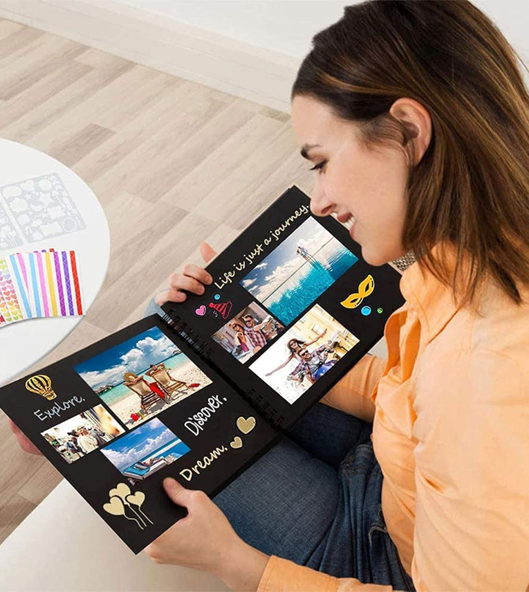DIY Scrapbook Album Black Spiral Photo Book for A4 Couple Special
