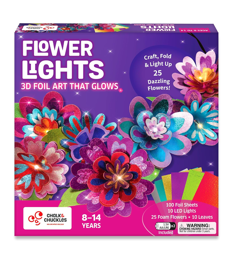 Flower Lights – DIY Foil Art Craft Kit for Girls 9–12