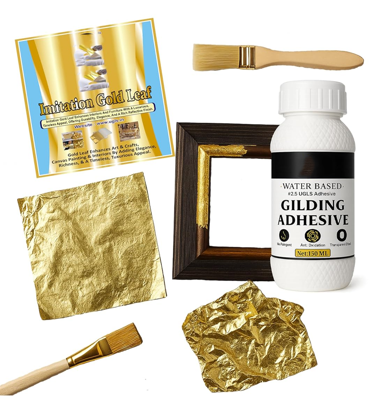 Gold Leaf Sheets for Art & Crafts (8 x 8 cm, 100 Sheets)