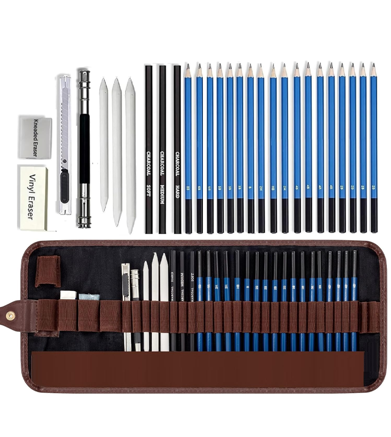 28 Pc Drawing Pencils Sketch Pencil Set Art Supplies