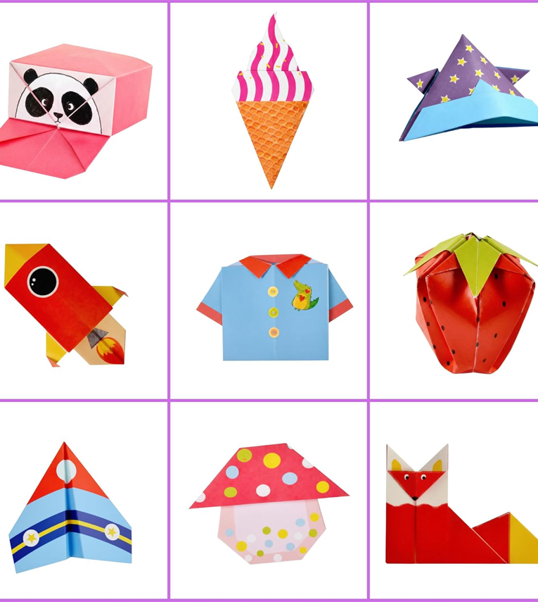 Origami Paper with Instruction Book for Kids