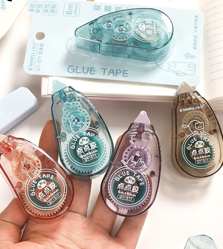 4 Pack Scrapbook Tape,Double Sided Glue Tape Roller