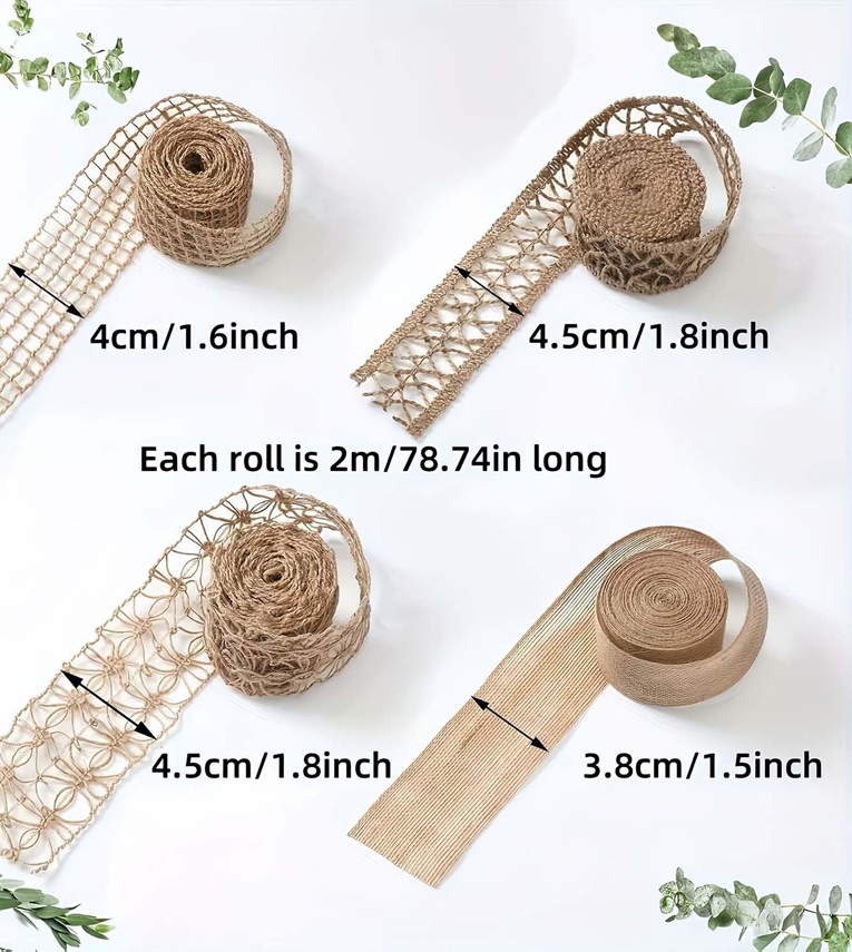 ute Burlap Fabric Ribbon Lace Roll