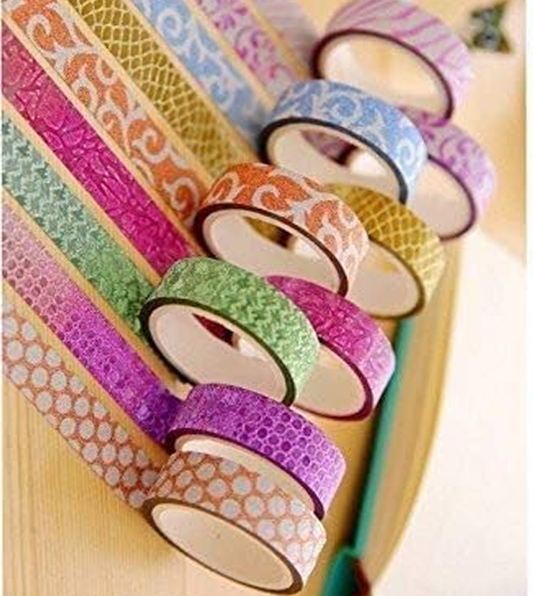 Pack of 36Pcs Colorful Decorative Adhesive Glitter Tape Rolls