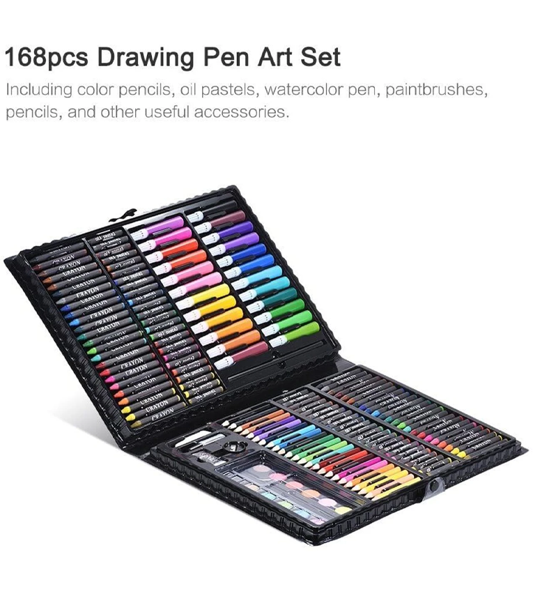 168-Piece Kids Art Set, Portable Drawing Set Makes Great Gift for Artists Kids