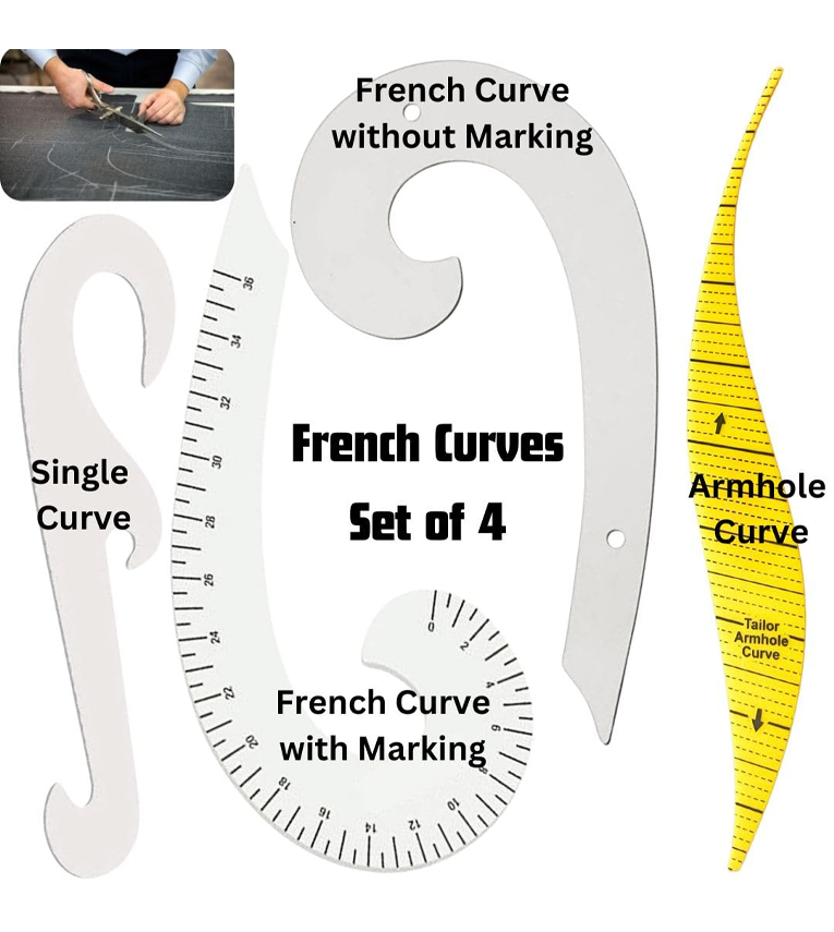 Plastic French Armhole Curves Scale for Tailoring Set