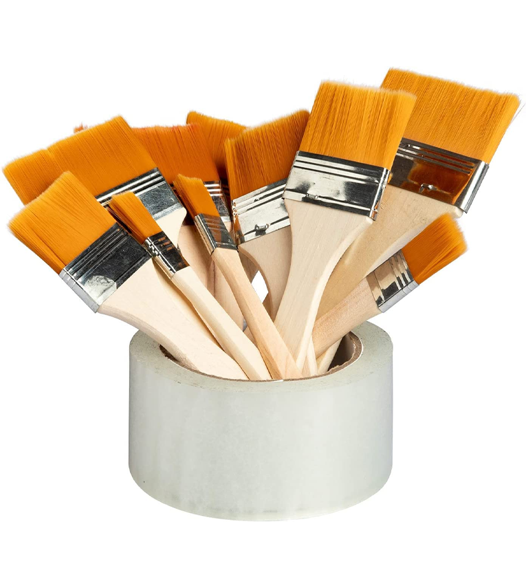 Artistic Premium Painting Flat Brushes Set of 12 Soft Nylon Hair Acrylic Paint Brush