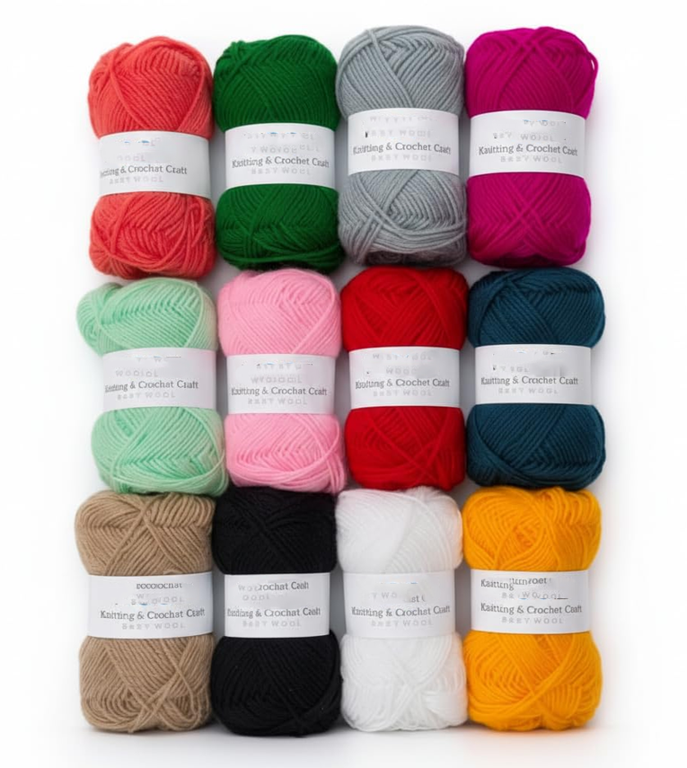 Baby Wool Yarn Set – (20g Each) Soft Knitting & Crochet Wool