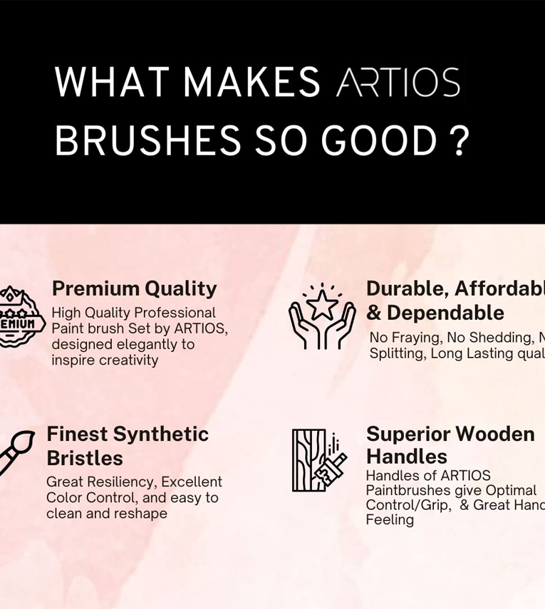 Flat + Round Paint Brushes Set