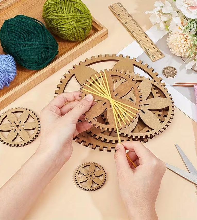 6 Pcs Pine MDF Knitting Loom Set