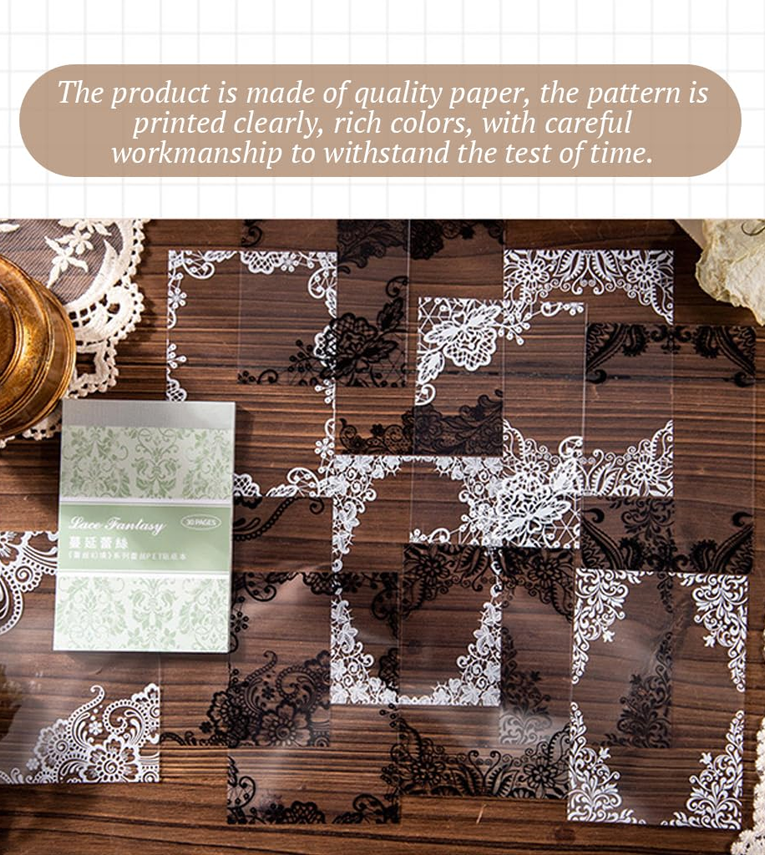 120 PCS Lace Scrapbook Paper Stickers