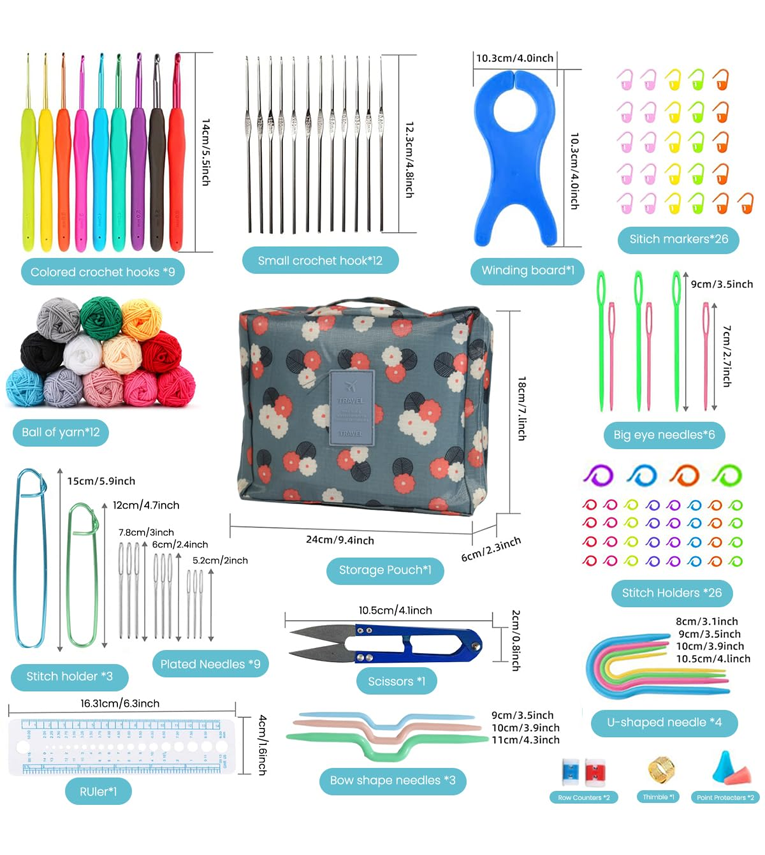 130PCS Crochet Kit for Beginners Adults