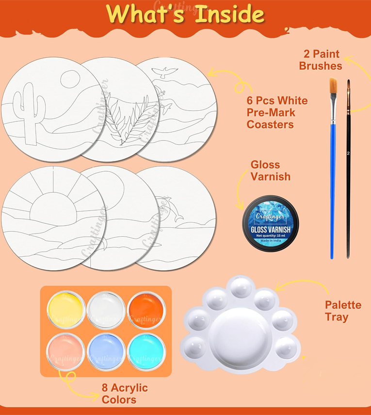 Coaster Painting Kit for Kids | DIY Art & Craft Set