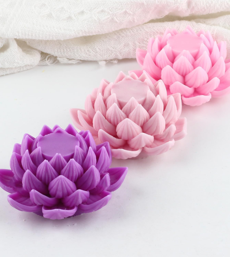 3D Lotus Candle Mold Scented Candles Flower Silicone Mold