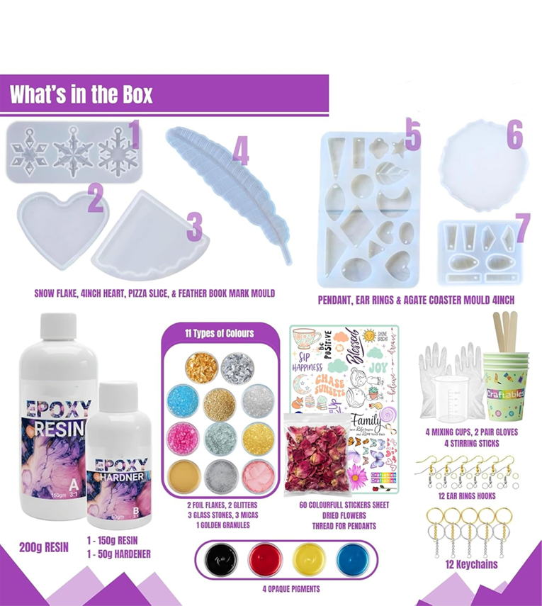 DIY Resin Art kit with Moulds for Beginners